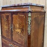 Louis XV cabinet in rosewood, oak and marble top, work from the 70s