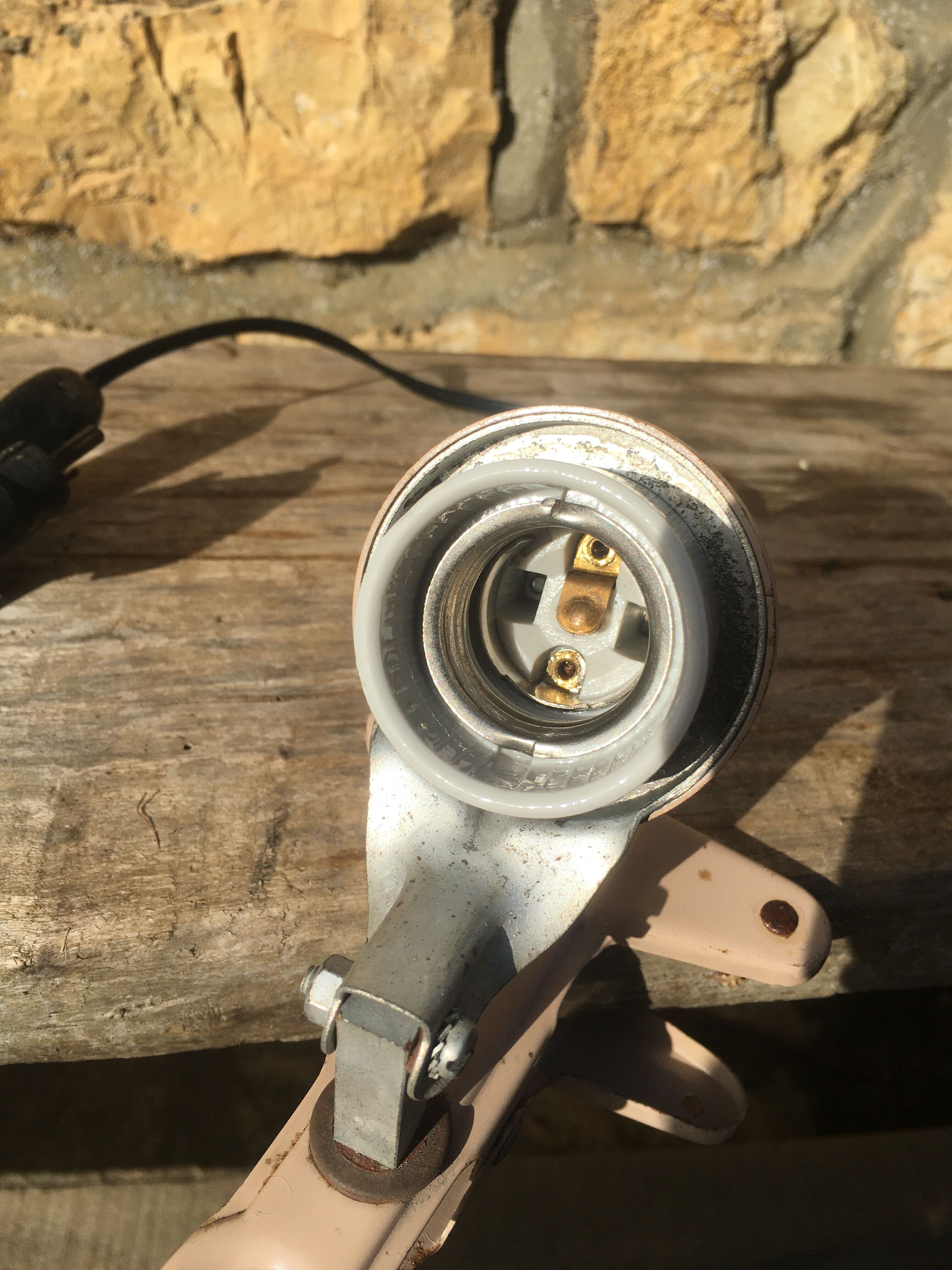 Pink metal clip lamp