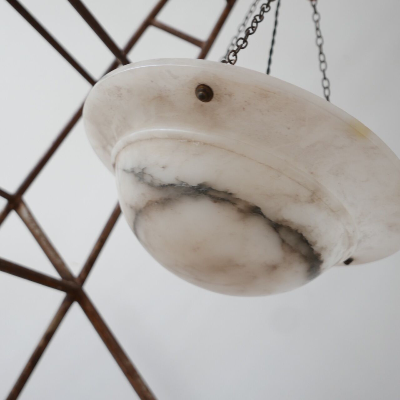 Antique French Alabaster Plafonnier Pendant Light