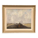 Original Mid Century Swedish Oil on Canvas – Tractor by Evert Färhm