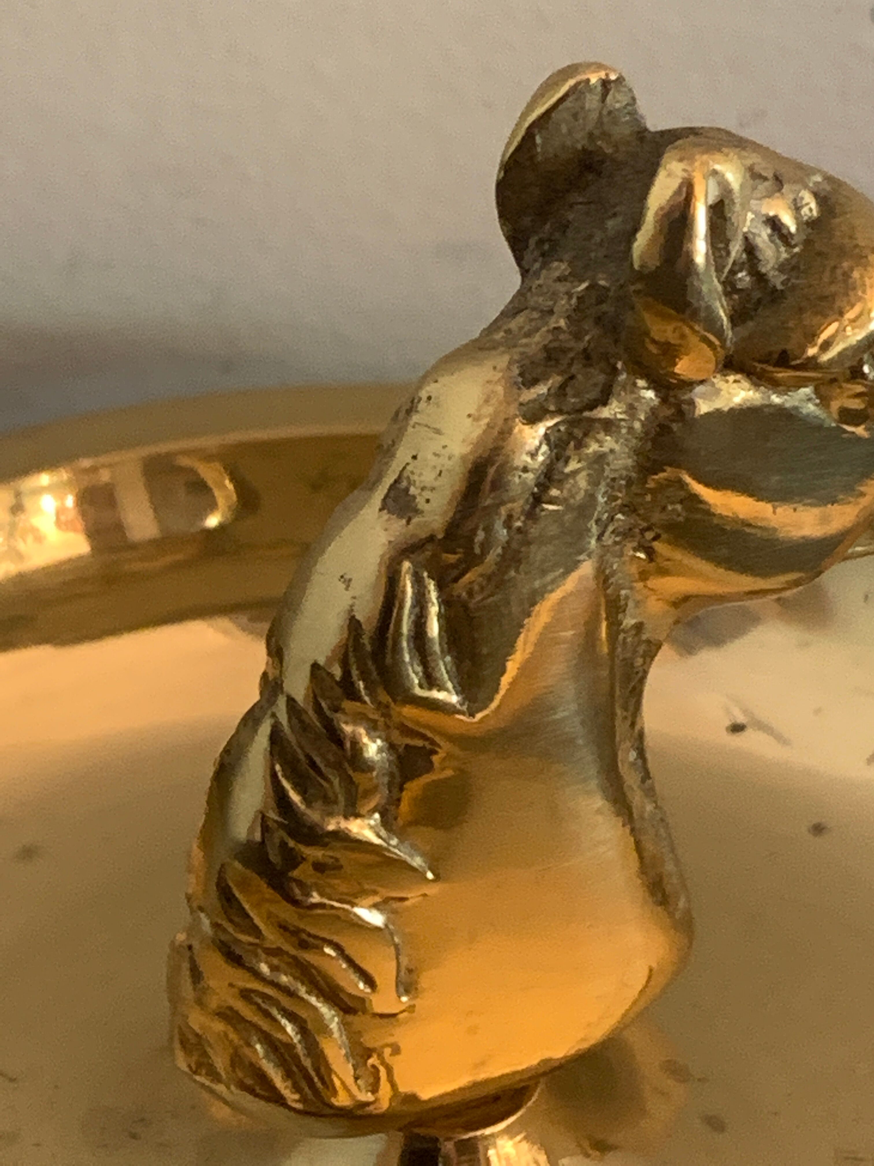 Horse-headed brass ashtray