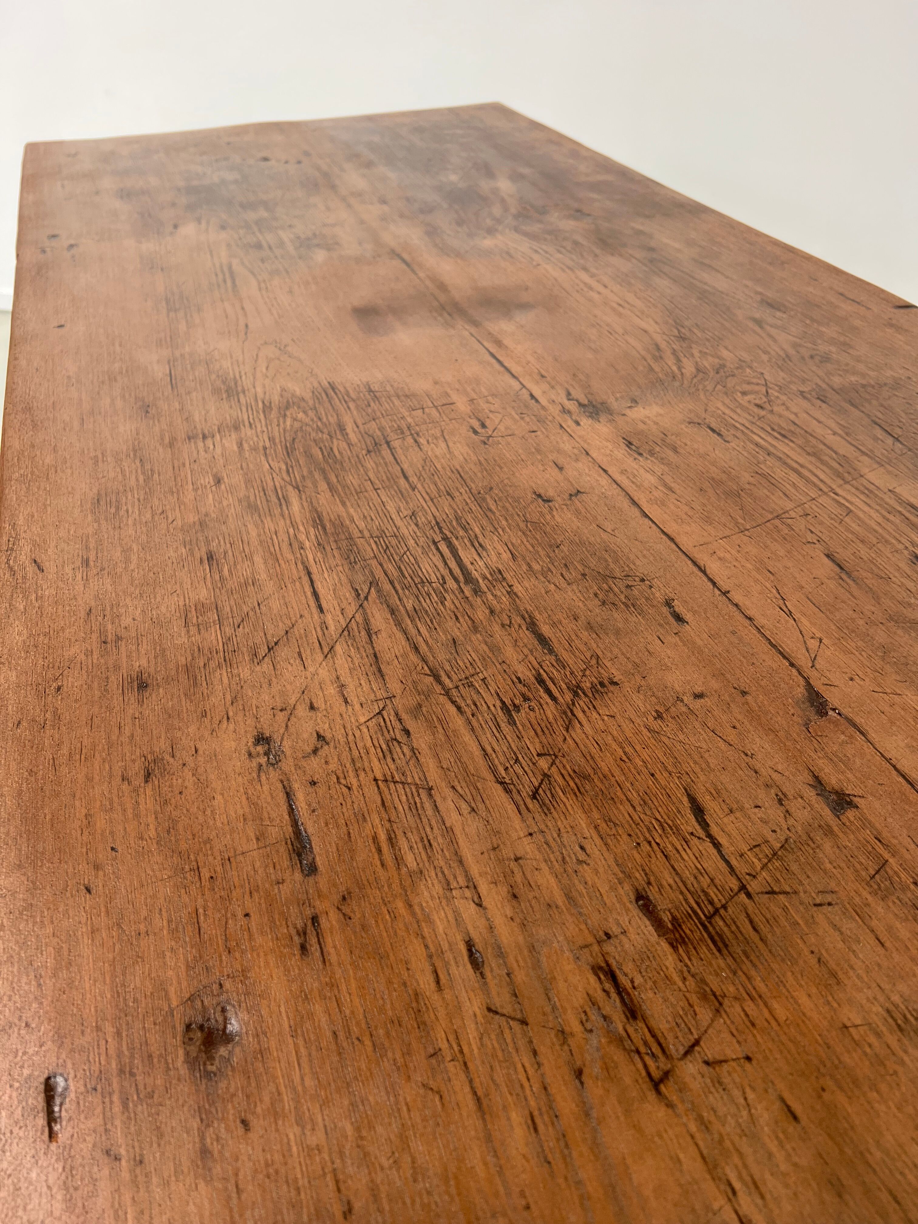 Teak dining table with spindle legs, 50s