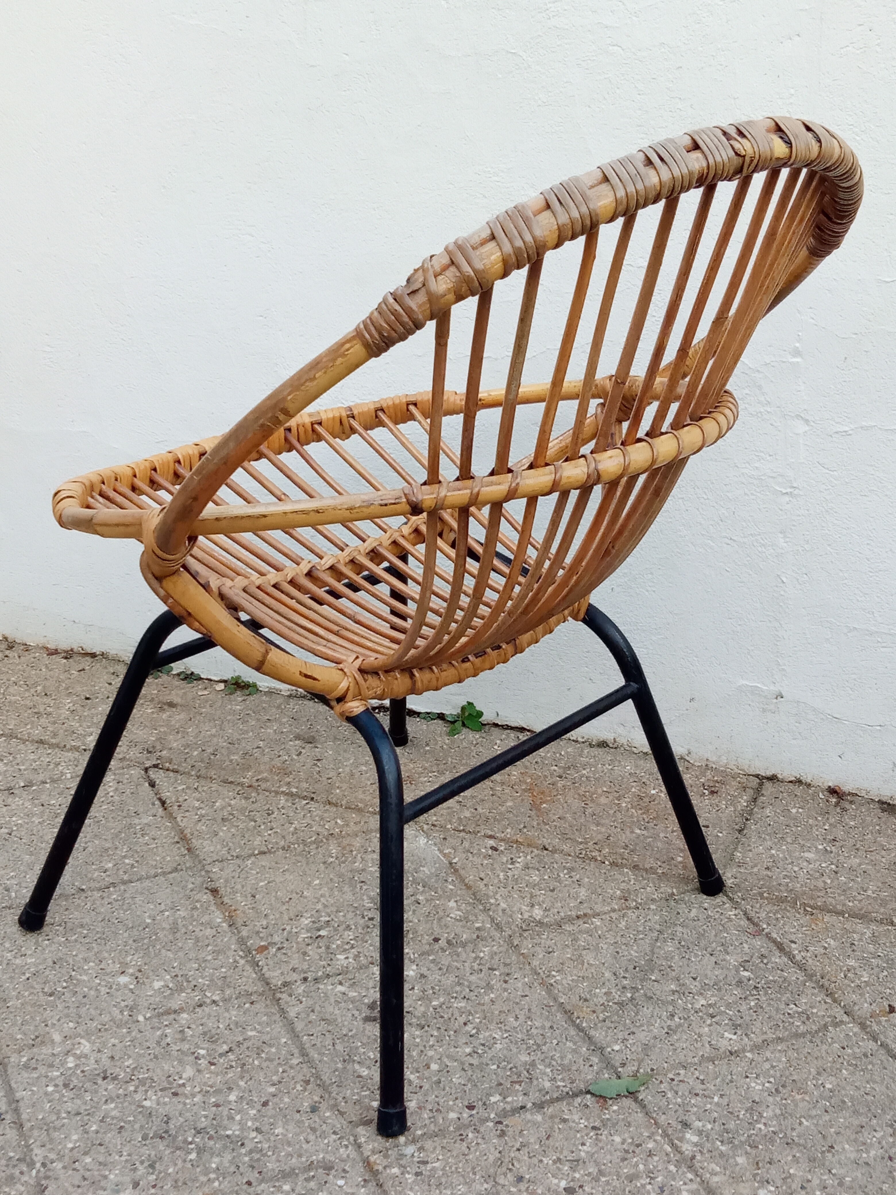 Rattan armchair 50s