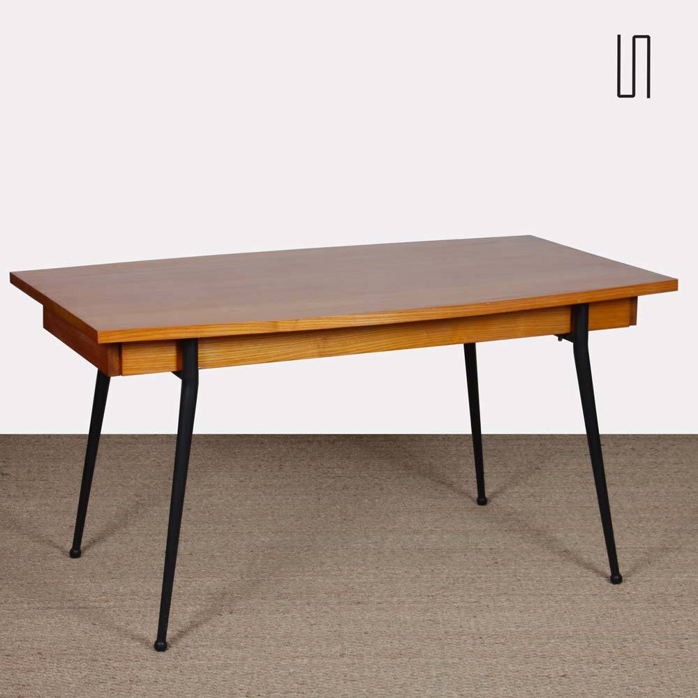 Table de repas en chêne et métal, années 1960