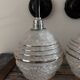 Pair of white, black and silver Art Deco wall lights