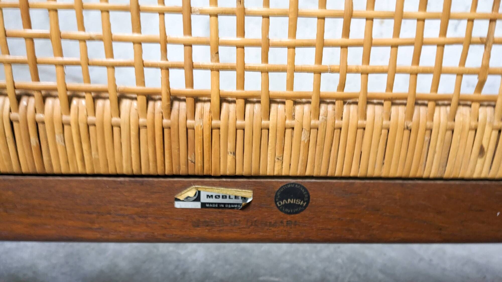 Daybed scandinave design Børge Mogensen pour Soborg Mobelfabrik 1950 's, teck et cannage