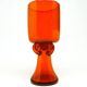 Modernism vase, orange glass, designed by J. Słuczan-Orkusz, Poland, 1970s