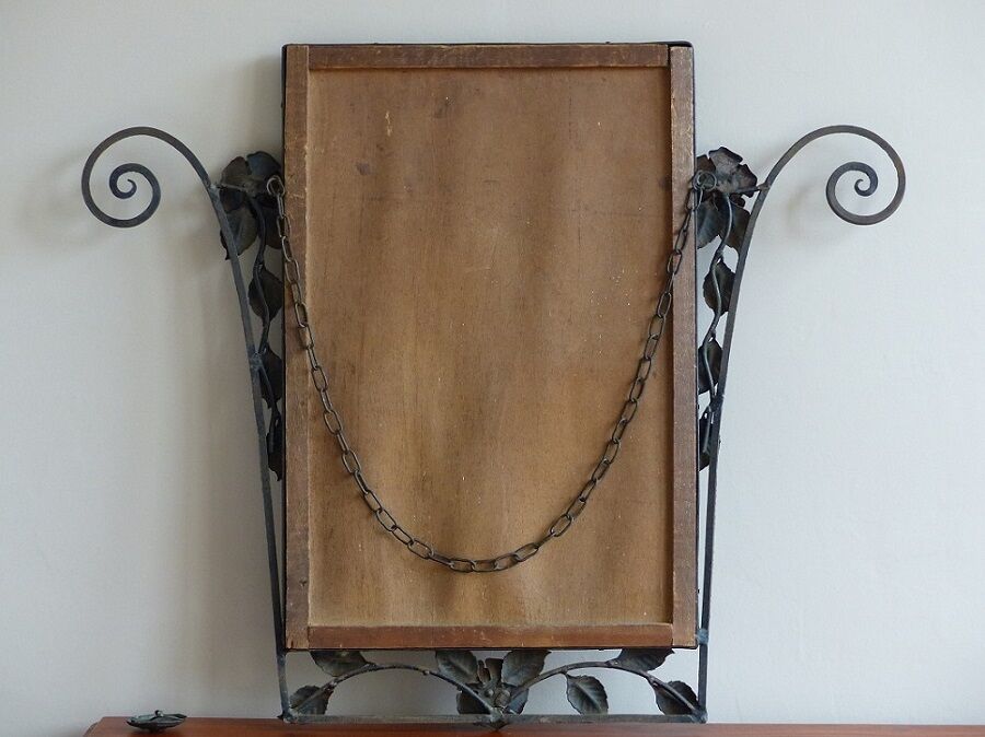 Mirror art deco wrought iron 75x87cm