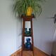 Wooden and marble stool