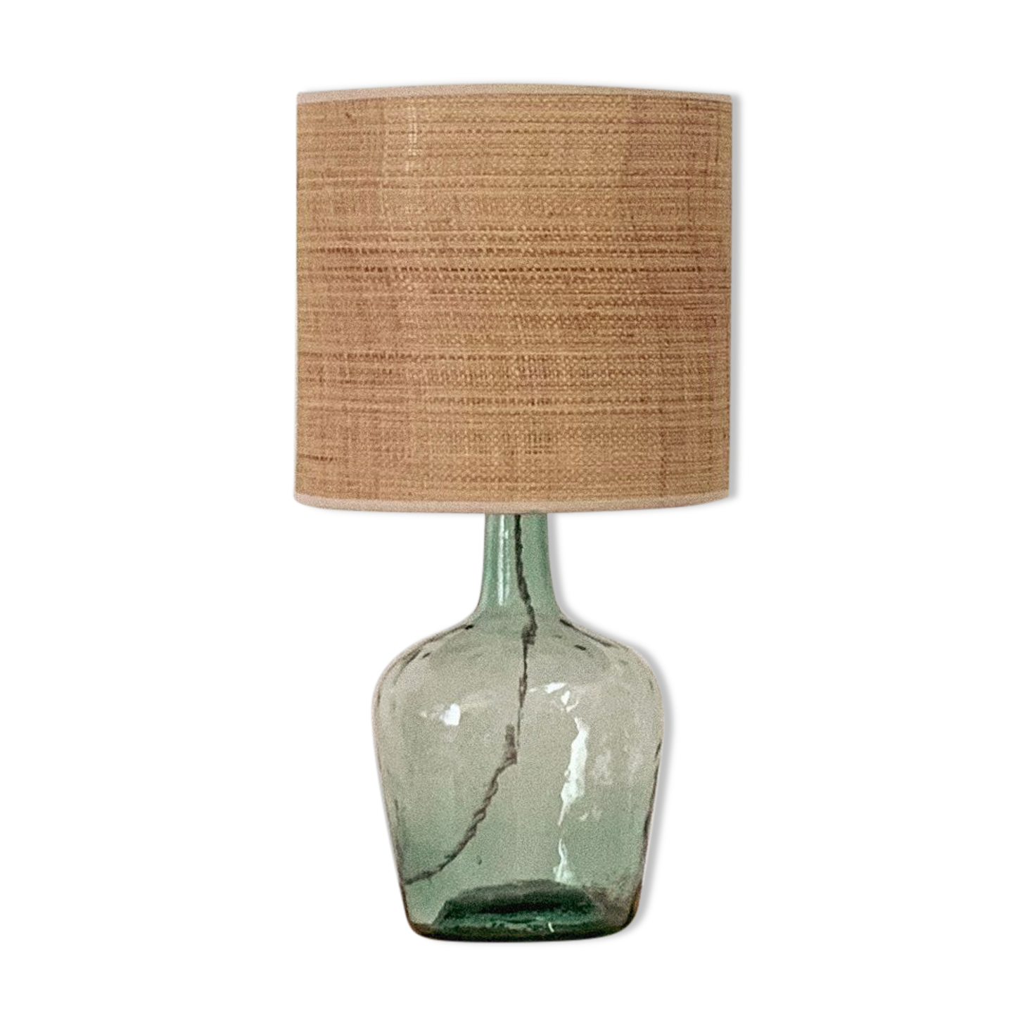 Lampe dame jeanne et rabane