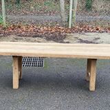 Renovated farmhouse table in solid oak from the 18th century, 240cm.