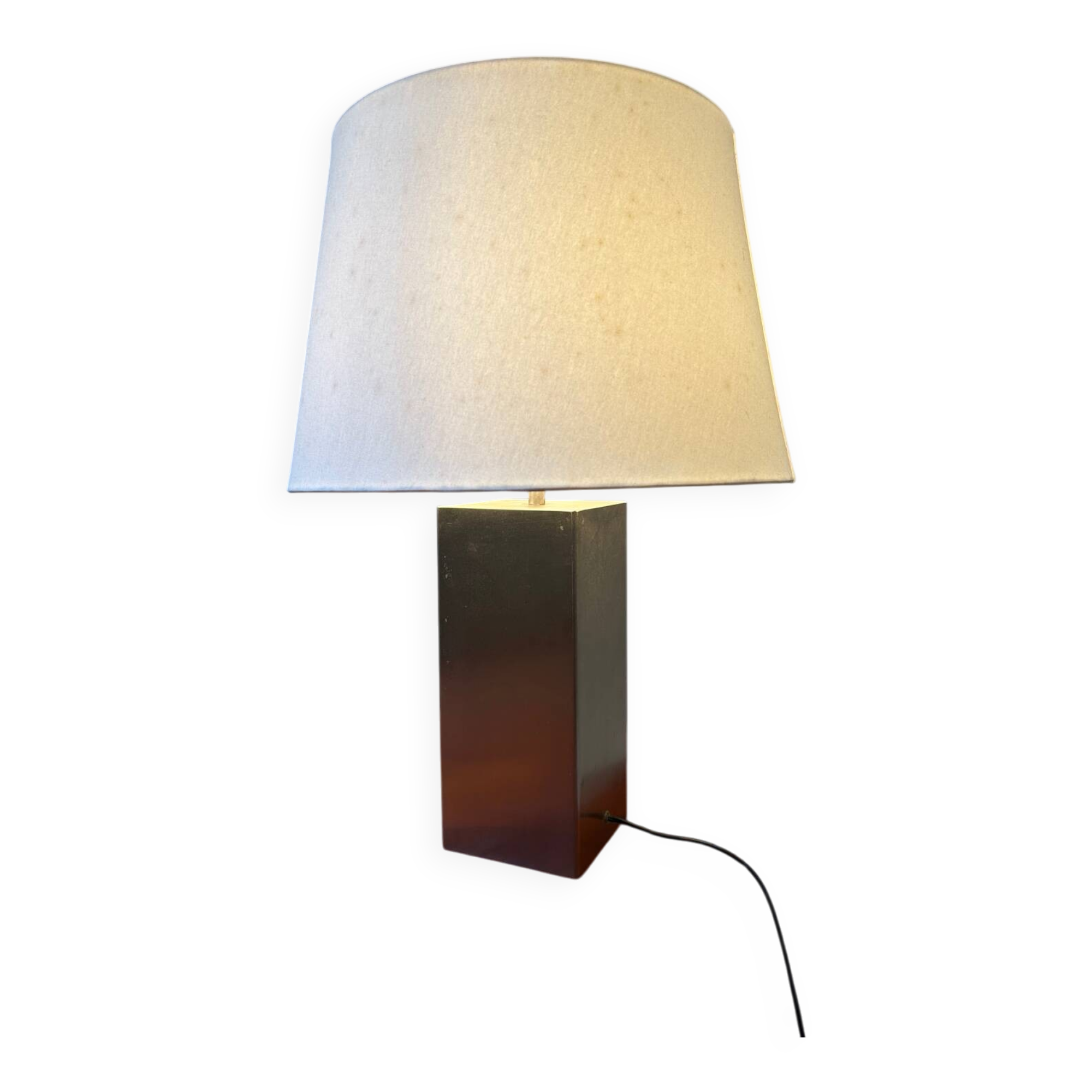 Lampe de table avec pied en alu brossé vintage roche Bobois