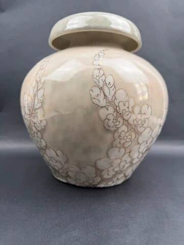 Tharaud Limoges vase with gilded floral decoration and enamelled porcelain – H 26 cm