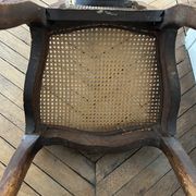 Antique Louis XV chair – molded natural wood / cane base