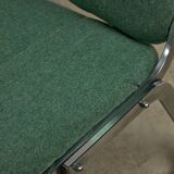 Chaise chromée vert menthe des années 1970