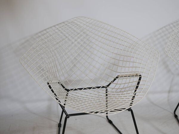 Chaise Diamond par Harry Bertoia pour Knoll, lot de 2, années 1950/60 Chaise longue en fil de fer