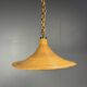 Mid-Century Italian witch hat pencil reed rattan bamboo and brass pendant