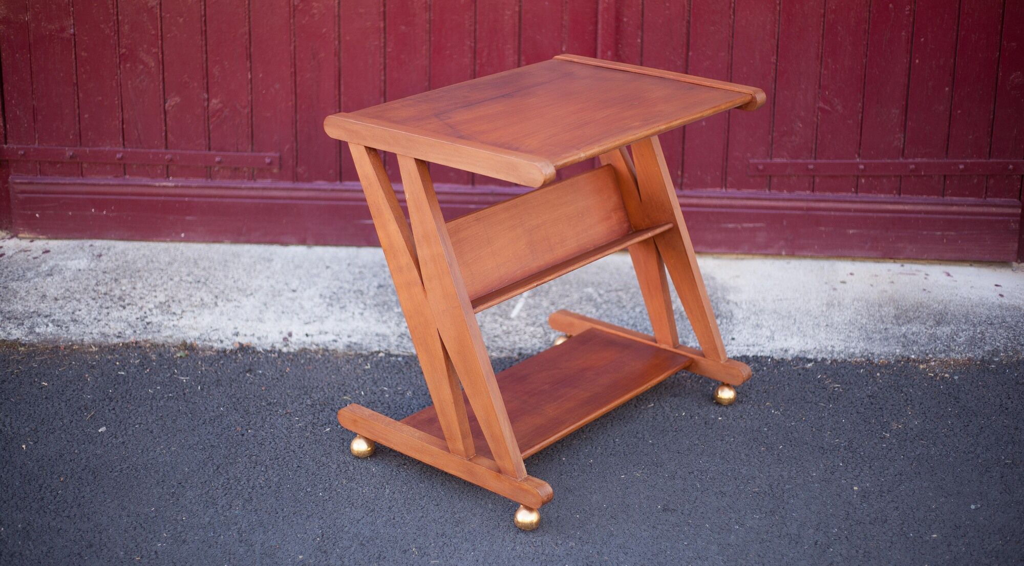 Wheeled service, wooden furniture
