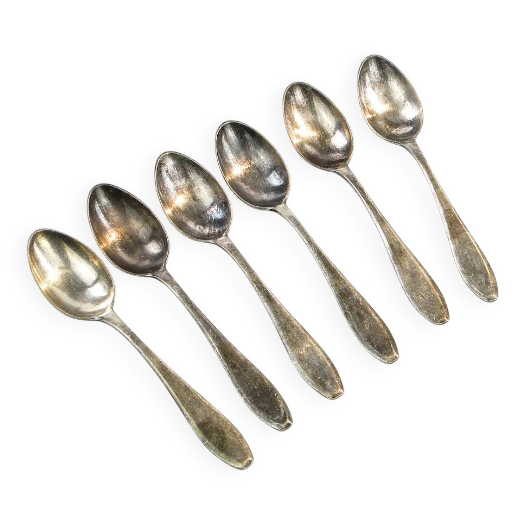 Art Deco brass spoons from WSW, 1950s, set of 6
