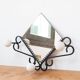 Small French wrought iron coat rack with mirror c. 1950