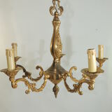 Bronze vintage five-pointed chandelier
