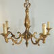 Bronze vintage five-pointed chandelier