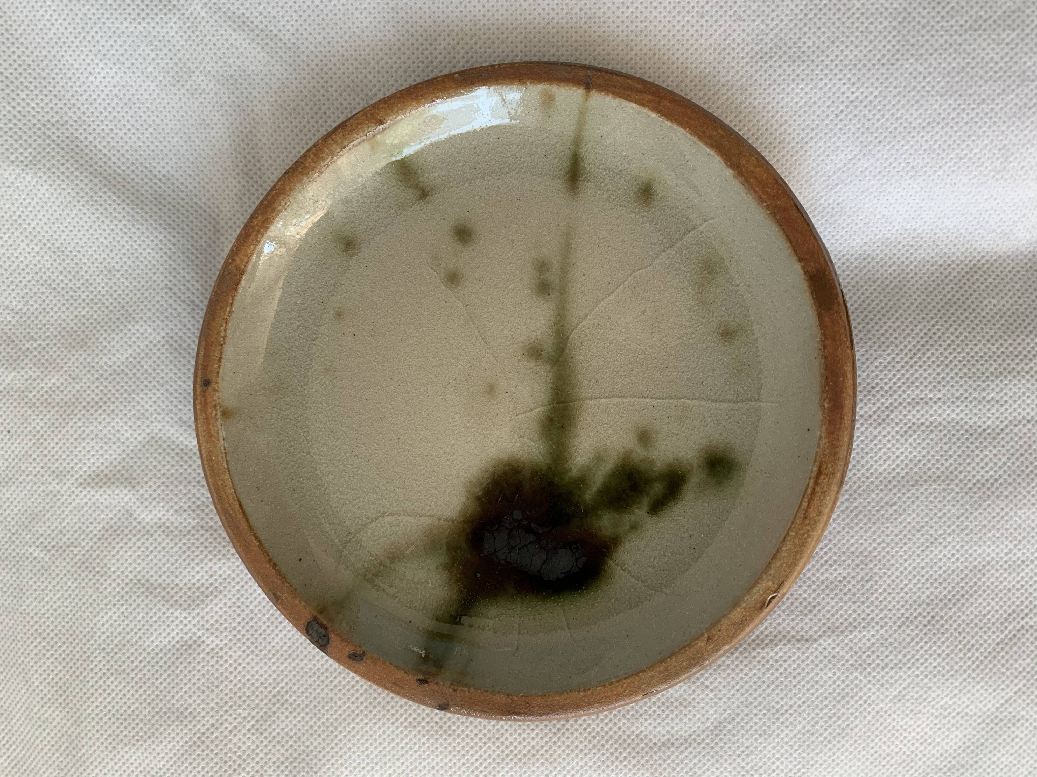 6 small bread plates enamelled pottery of the Vallauris Dove