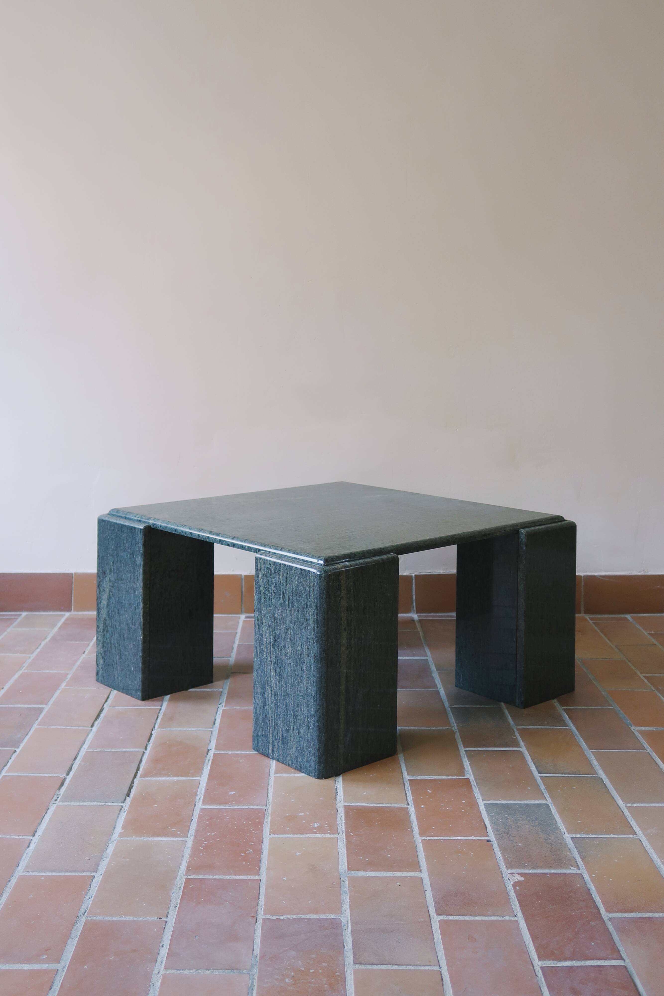 Large square granite coffee table