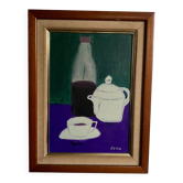 Oil on canvas, wooden frame, 1980s.