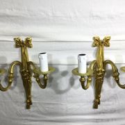Pair of sconces Bronze 2 lights Louis XVI style