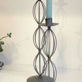 Geometric METAL CANDLE HOLDERS Patinated Gray