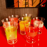 Set of 7 vintage granita and gilded glasses