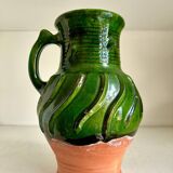 Green glazed terracotta pitcher