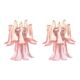 Contemporary Pink Murano Glass "Selle" Wall Sconces in Mazzega Style - A Pair