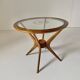 Curved Wood Spider Leg Coffee Table, Wood & Glass, Italy 1950s