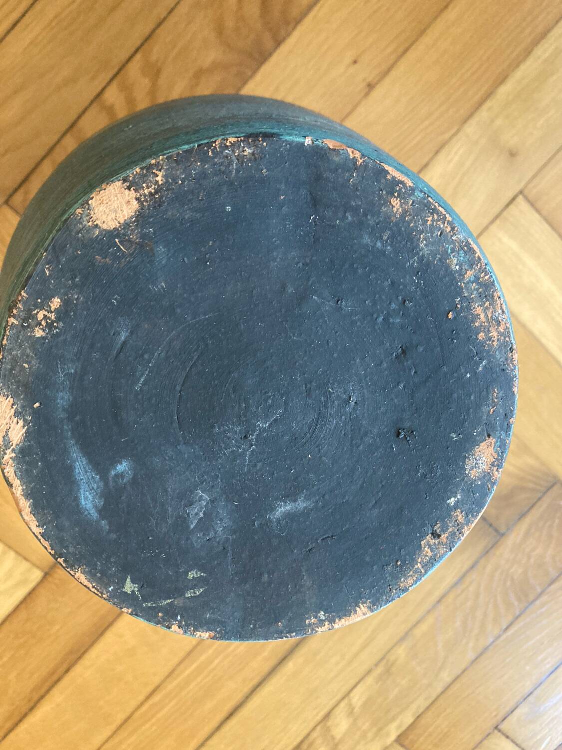Turquoise terracotta jar