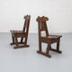 Ensemble de chaises de salle à manger brutalistes des années 1970
