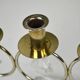 Brass Candelabra with Art Glass Base and Glass Prisms by Gunnar Ander for Ystad-Metall, Sweden, 1950s