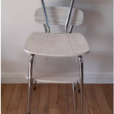 Chair in white marbled formica 70s