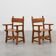 Paire de 2 chaises d'appoint en chêne sculpté rustique, Espagne vers 1900