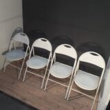Series of 4 metal folding chairs
