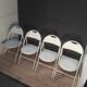 Series of 4 metal folding chairs