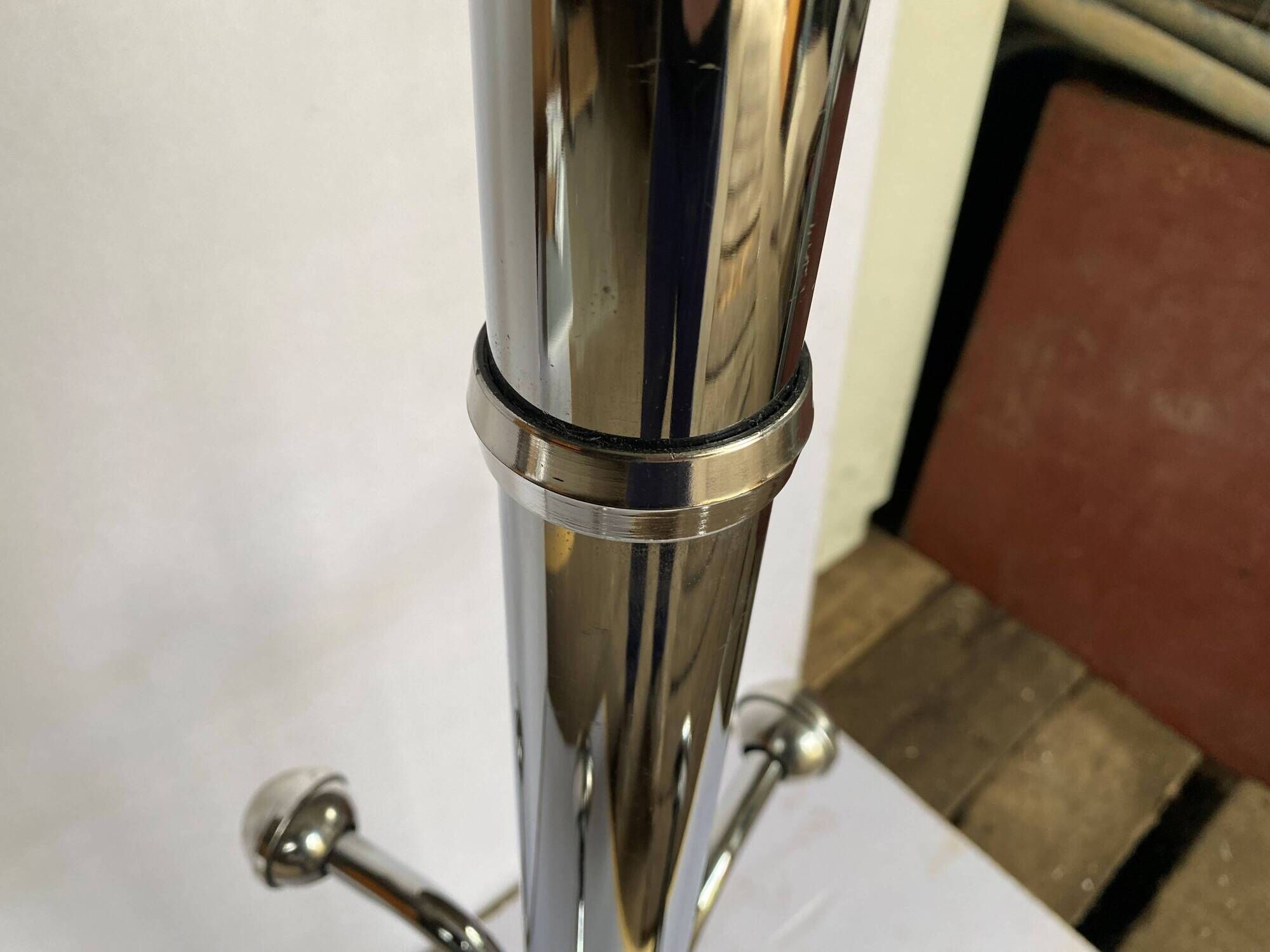 Chromed metal coat rack with vintage marble base, 1970