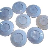 Old Salins earthenware dessert or cheese plates x 8