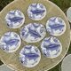 Plates and dish, fish service with cobalt blue decoration.