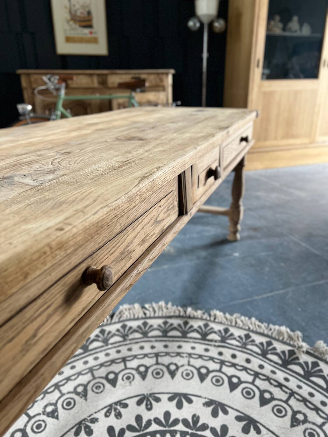 Old 19th century oak farm table