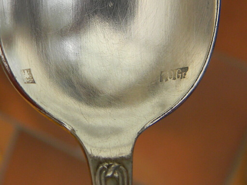 Set of 10 teaspoons in silver metal argit