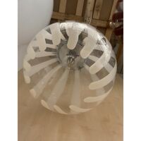Contemporary transparent and white sphere pendant in murano glass