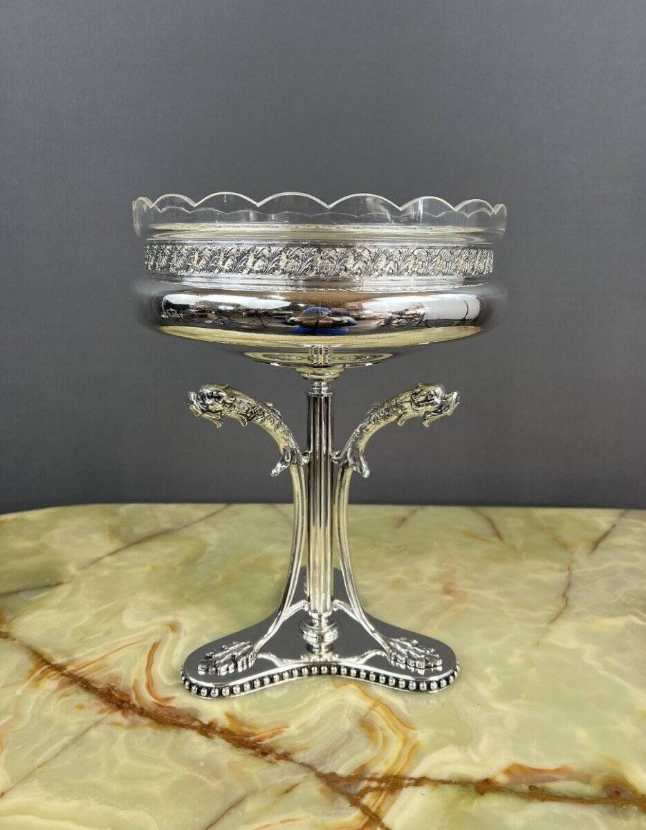 Baccarat crystal and silver-plated metal cup, 19th century