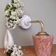 Applique tulipe vintage en verre de Clichy rose